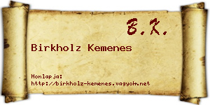 Birkholz Kemenes névjegykártya